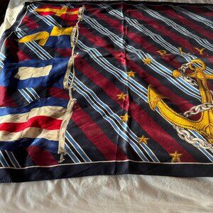 Vintage Ralph Lauren Vacht Club Silk Scarf 34x34